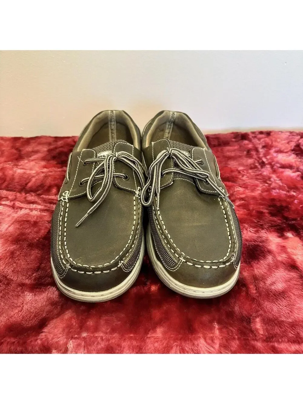 Margaritaville Men's Anchor Lace Up Shoes Sz 12 Brown Leather Deck Loafer #0158